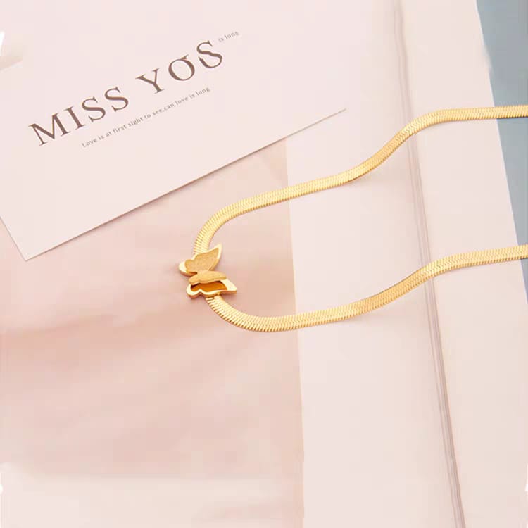 Gold Butterfly Pendant Necklace