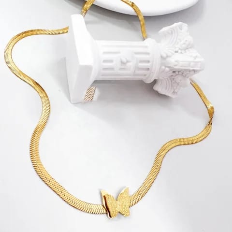 Gold Butterfly Pendant Necklace