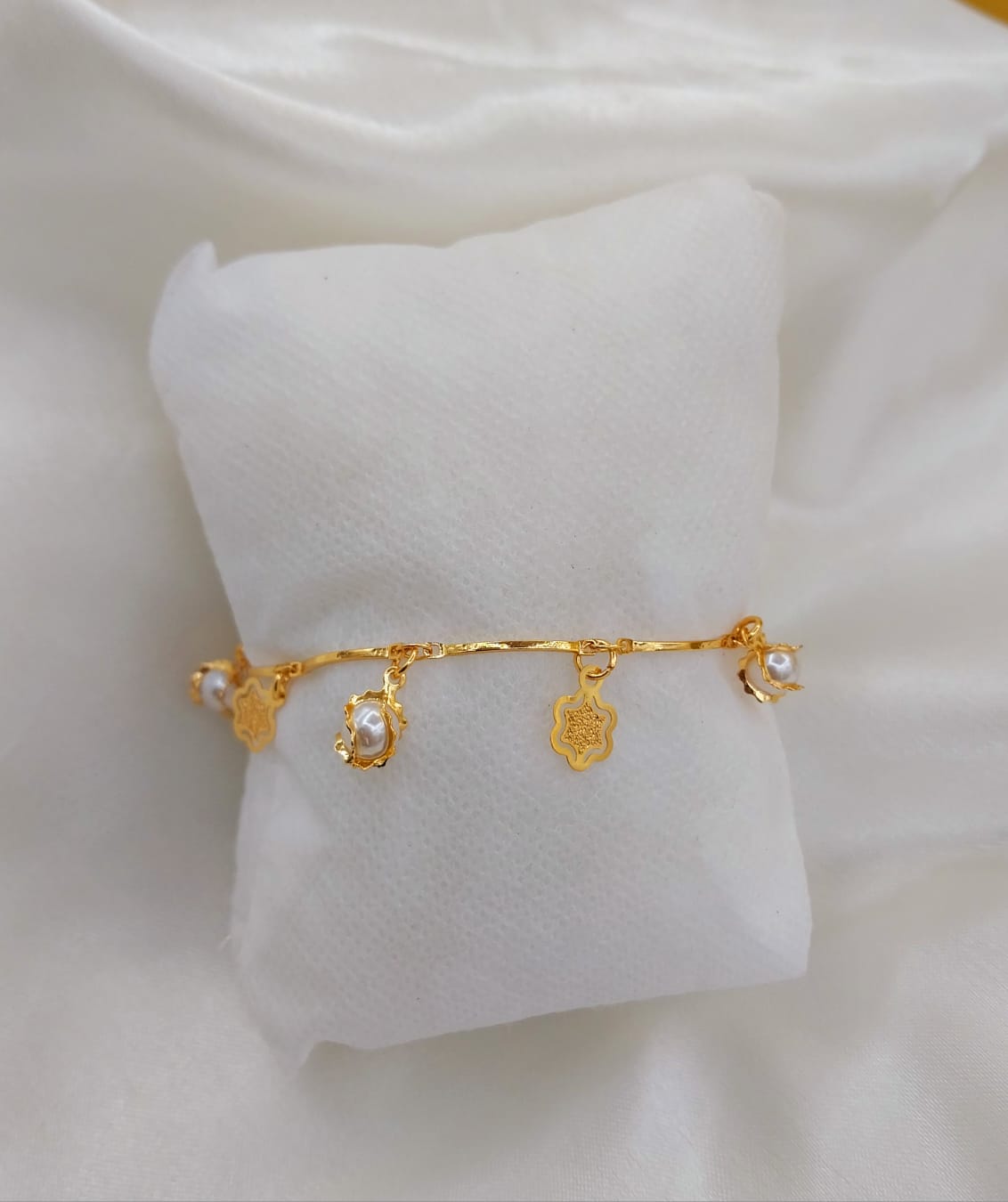 Pearl Charm Gold Anklet