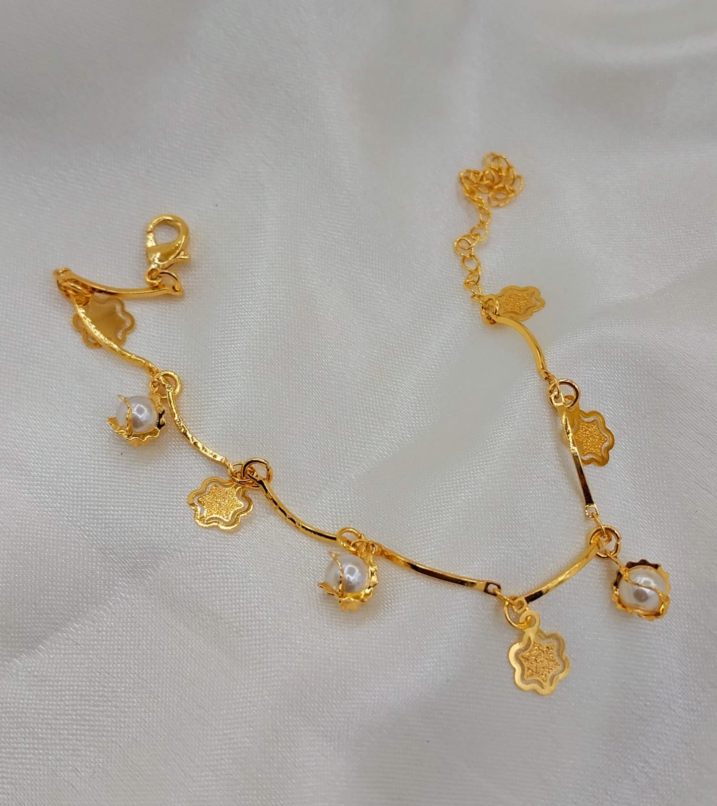 Pearl Charm Gold Anklet