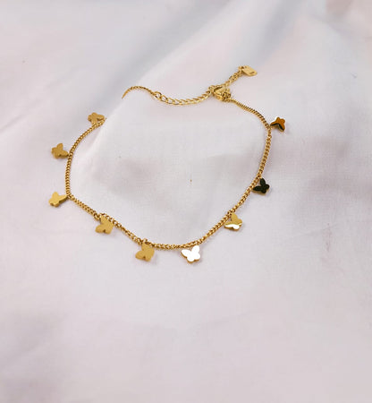 Butterfly Charm Gold Anklet