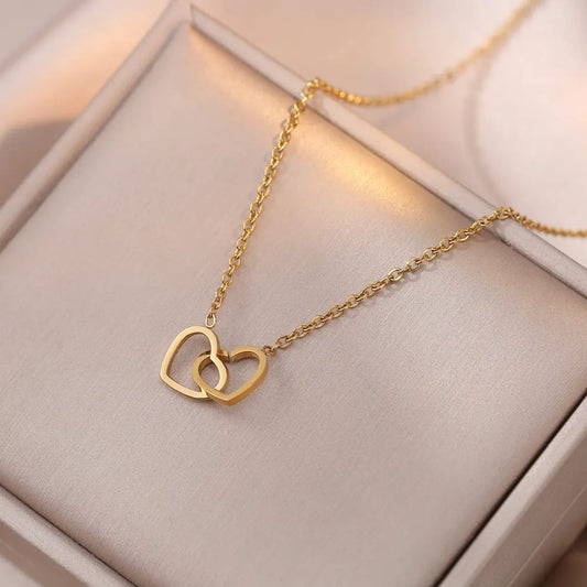 Double Heart Bond – Romantic Gift Necklace