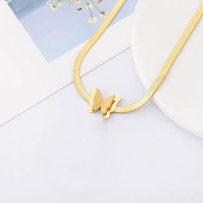 Gold Butterfly Pendant Necklace