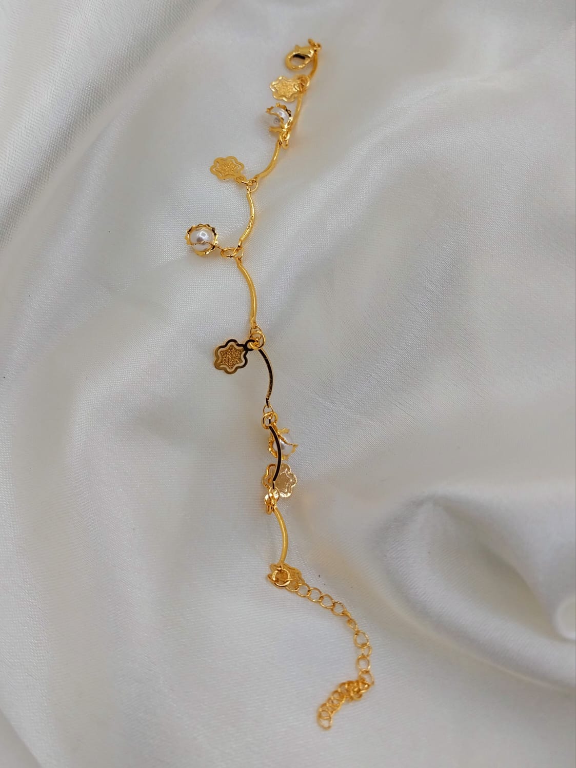 Pearl Charm Gold Anklet