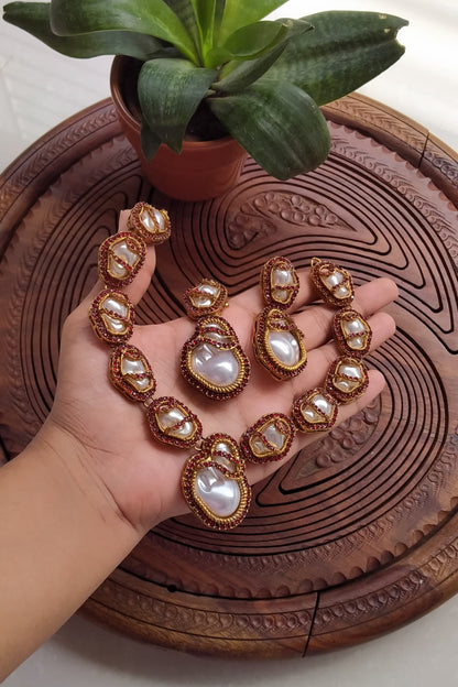 Royal Aura Kundan Pearl Necklace