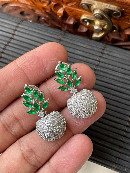 Silver Plated  Sapphire Earrings
