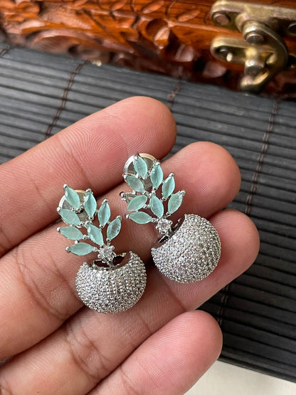 Silver Plated  Sapphire Earrings