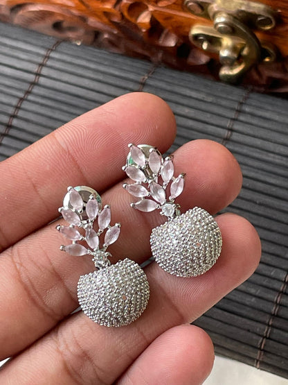 Silver Plated  Sapphire Earrings